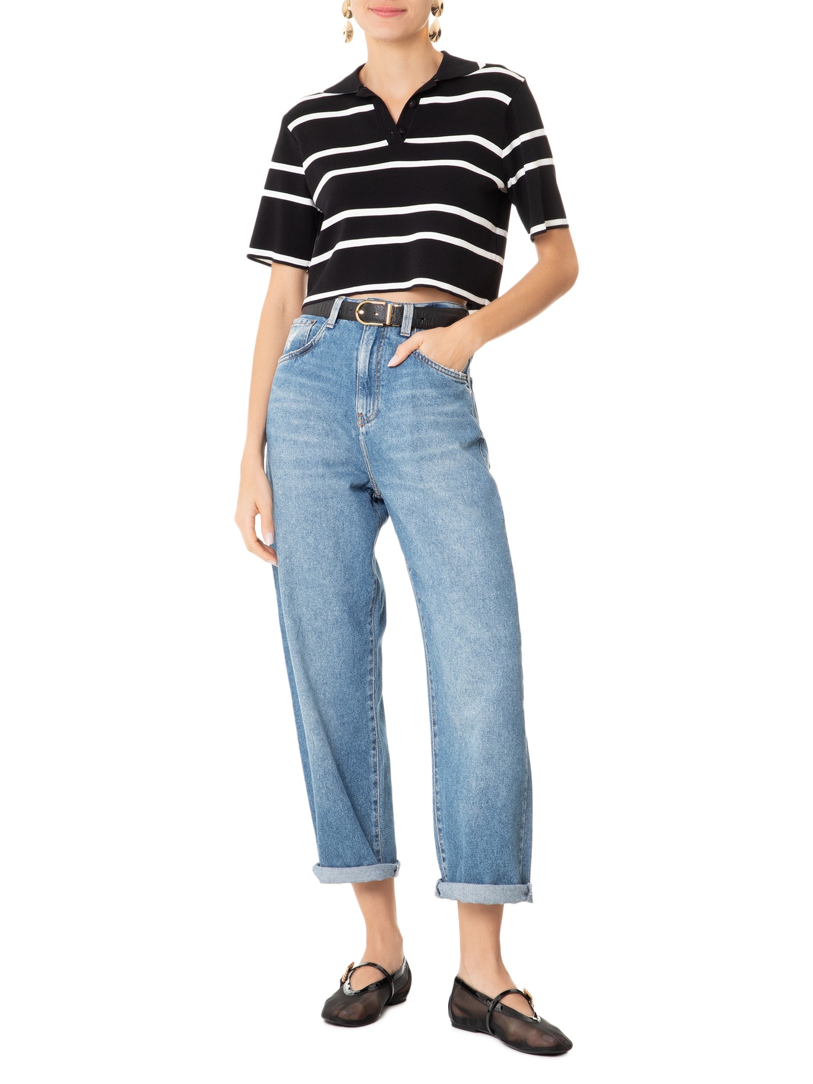 Sapatilha Fecho Metálico Preto Schutz