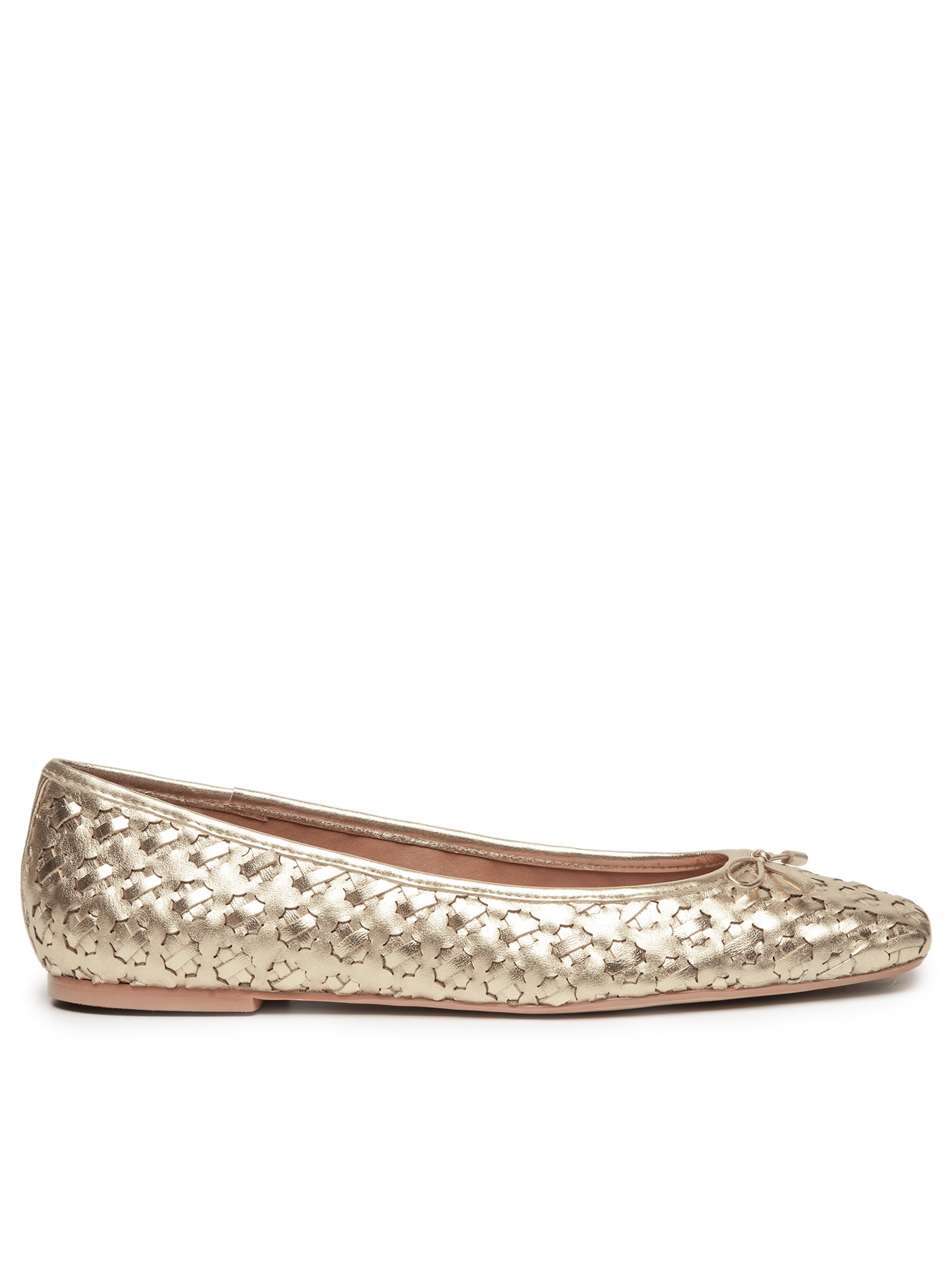 Sapatilha Feminina Bico Quadrado Cabra Metallo – Dourado Capodarte