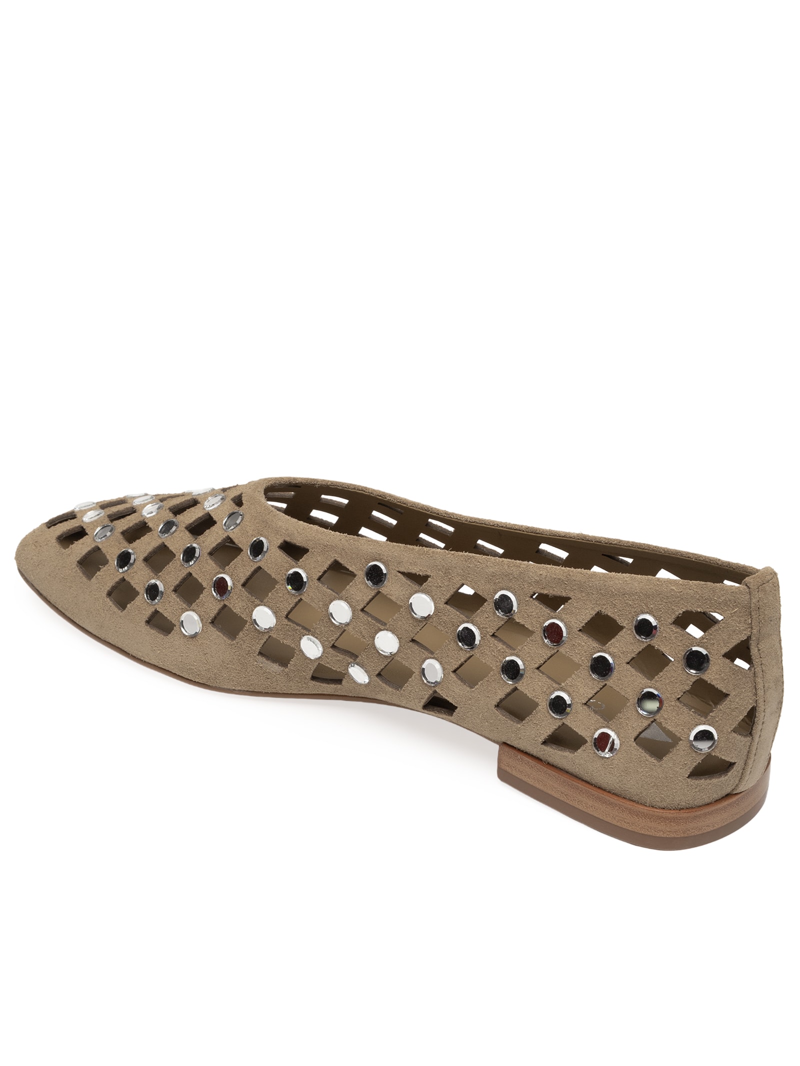 Sapatilha Feminina Bico Quadrado Suede Almond Bege Carrano