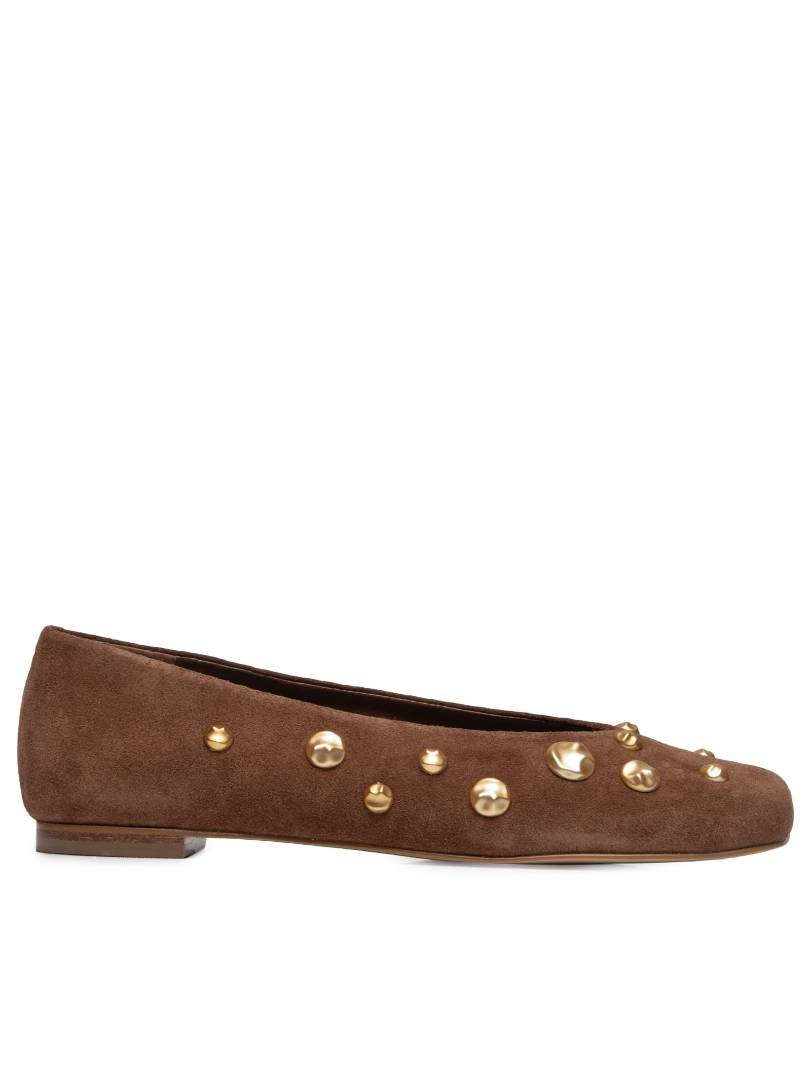 Sapatilha Feminina Bico Quadrado Suede Walnut – Marrom Carrano