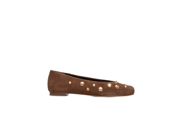 Sapatilha Feminina Bico Quadrado Suede Walnut – Marrom