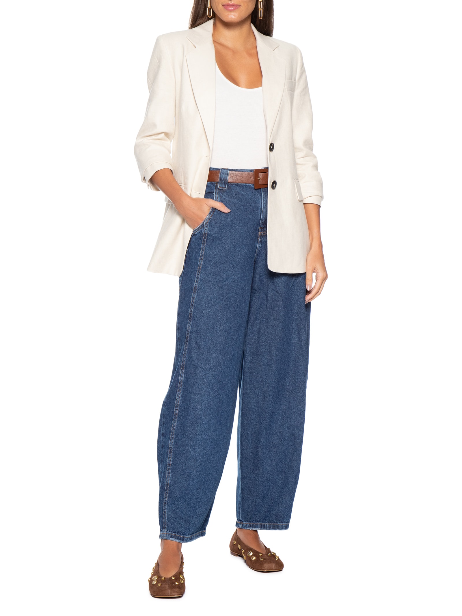 Sapatilha Feminina Bico Quadrado Suede Walnut – Marrom Carrano