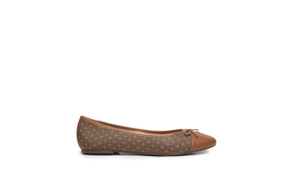 Sapatilha Feminina Bico Redondo S. Monogram / S. Finire – Marrom