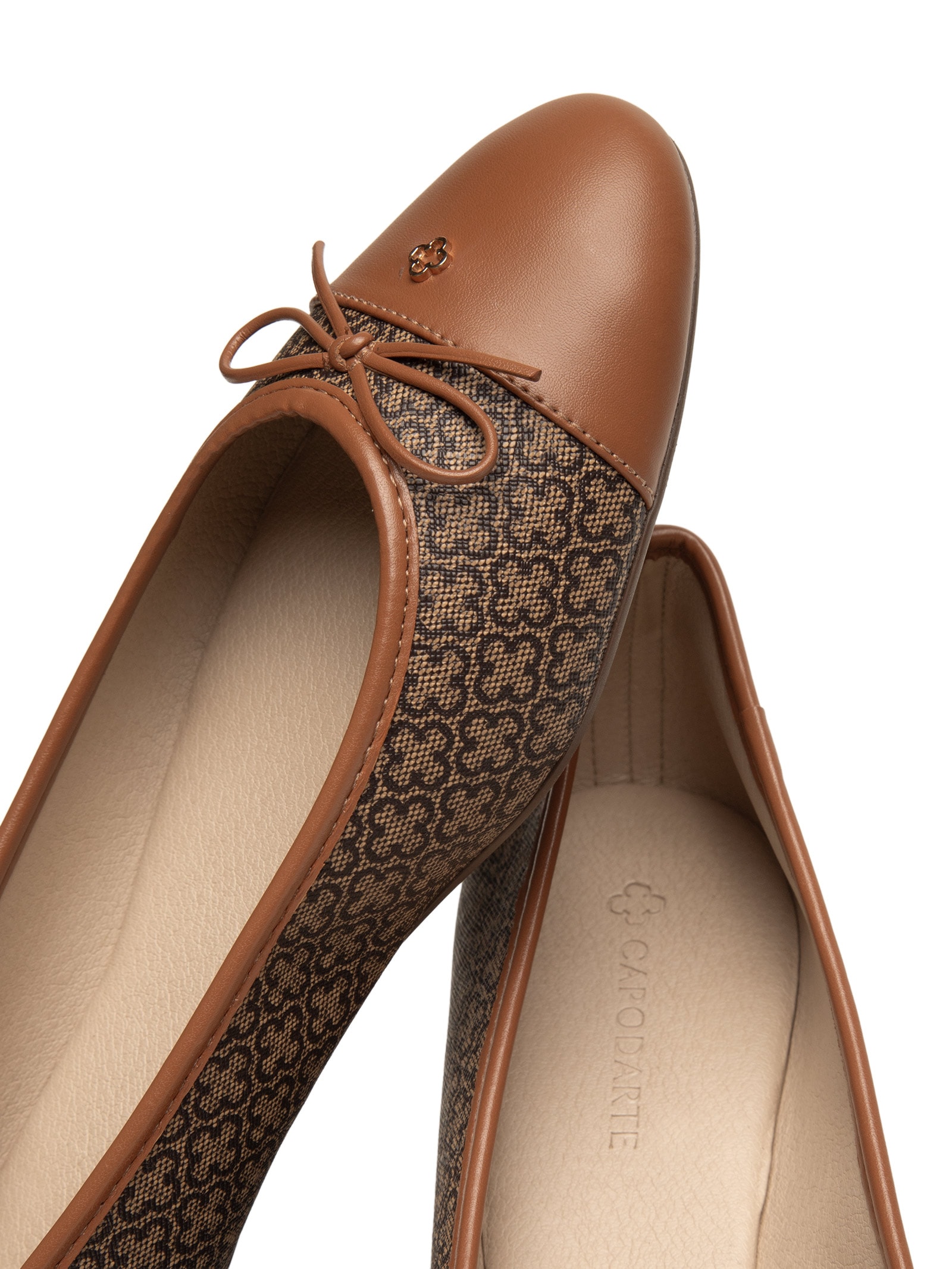 Sapatilha Feminina Bico Redondo S. Monogram / S. Finire – Marrom Capodarte