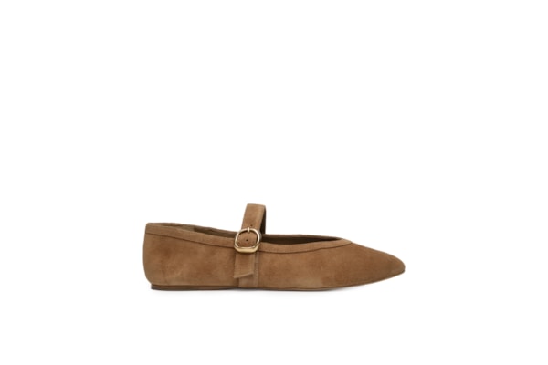Sapatilha Feminina Bico Redondo Suede Saddle - Marrom