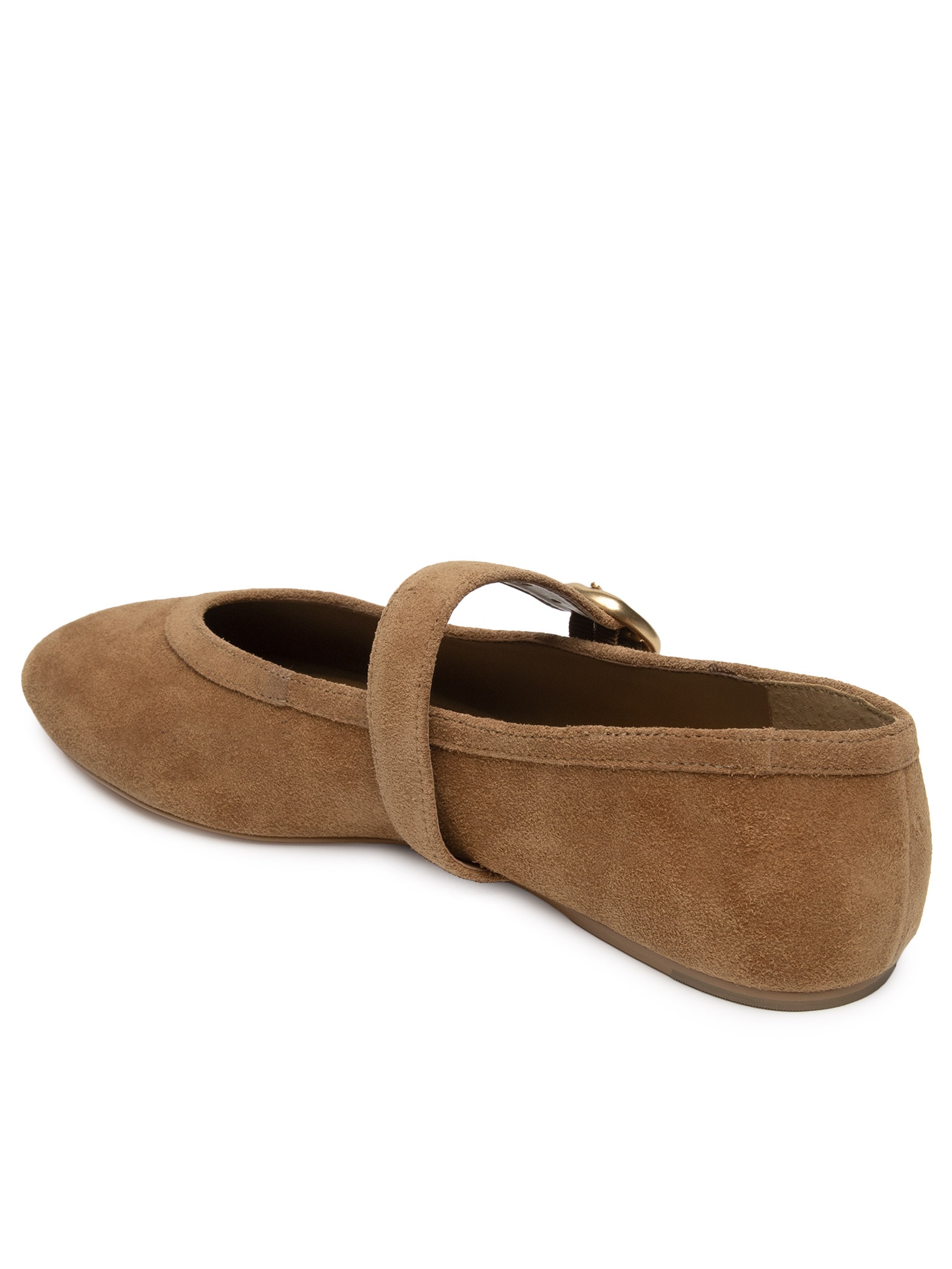 Sapatilha Feminina Bico Redondo Suede Saddle Marrom Carrano