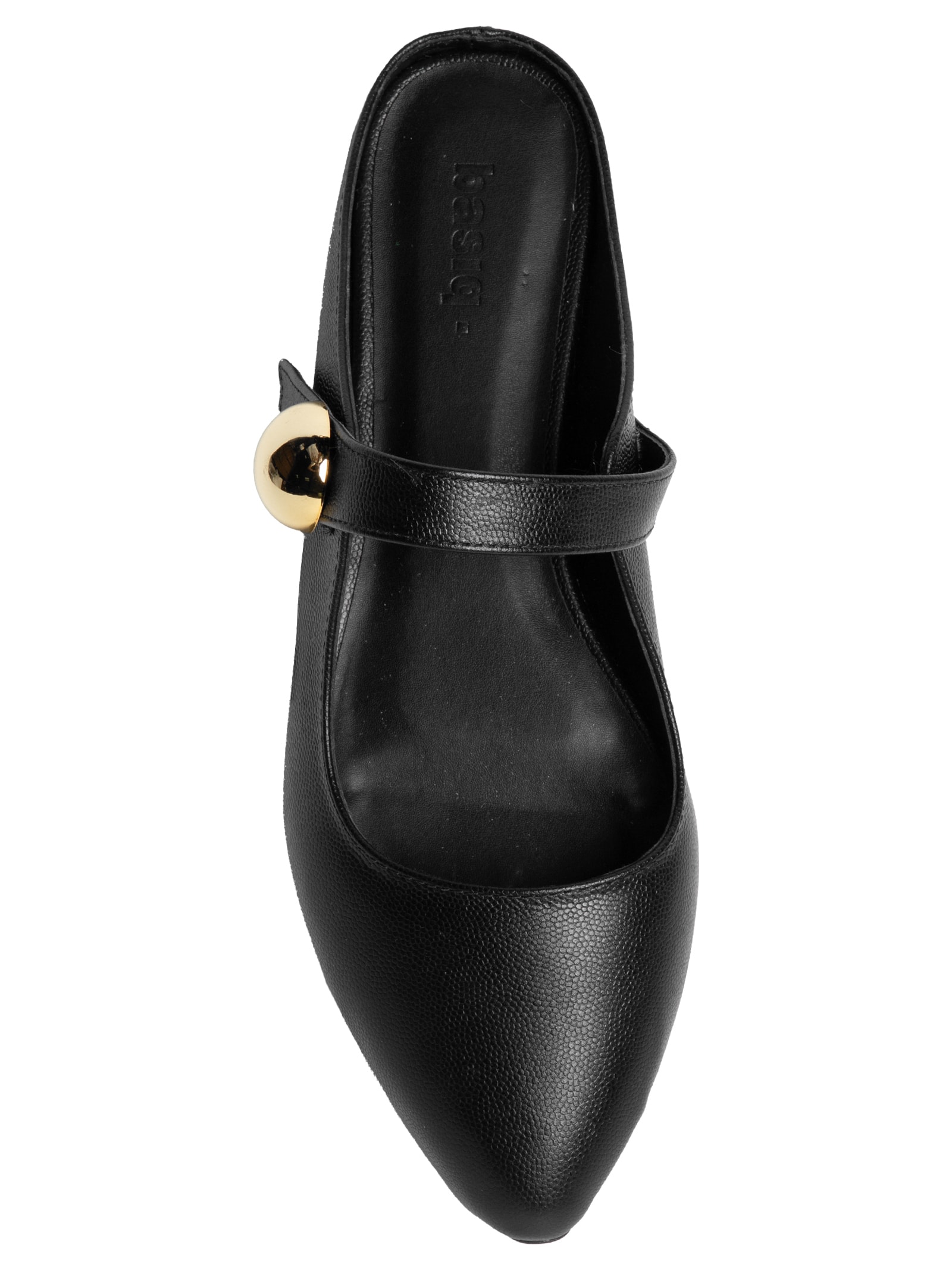 Sapatilha Feminina com Tira e Adorno Metálico Preto Basiq