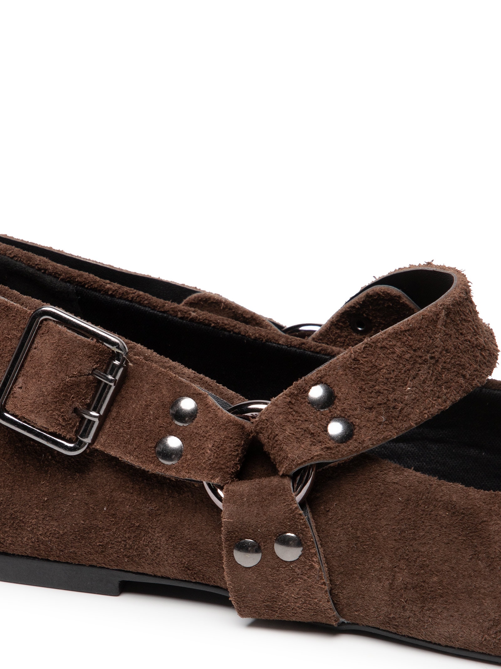 Sapatilha Feminina Com Tiras E Detalhes Metálicos Marrom Basiq