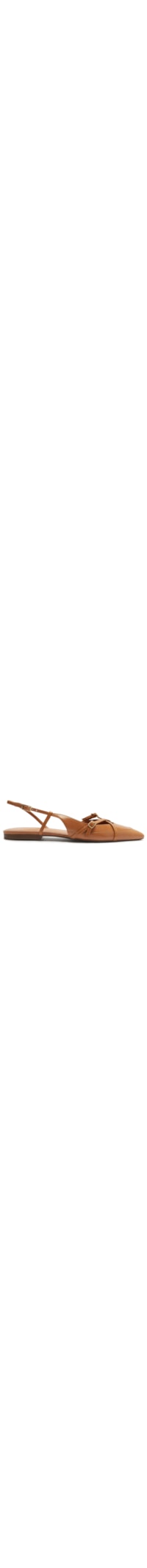 Sapatilha Feminina Couro Slingback New Amélia - Marrom