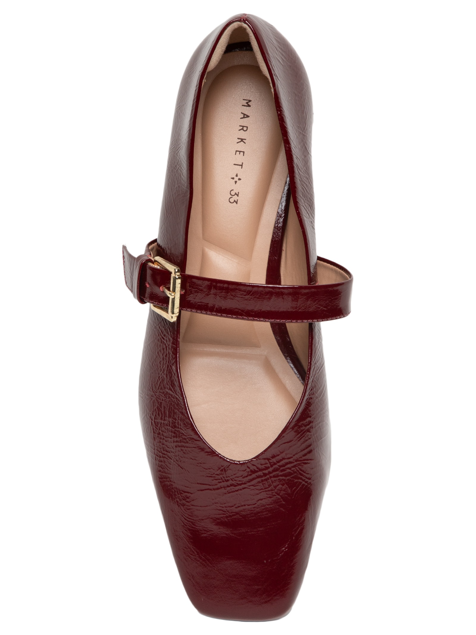 Sapatilha Feminina Em Couro Croco Com Fivela Vermelho Market 33