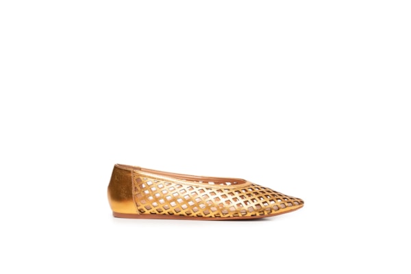 Sapatilha Feminina Metal Leather - Dourado