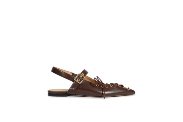 Sapatilha Feminina Sabrine Couro - Marrom