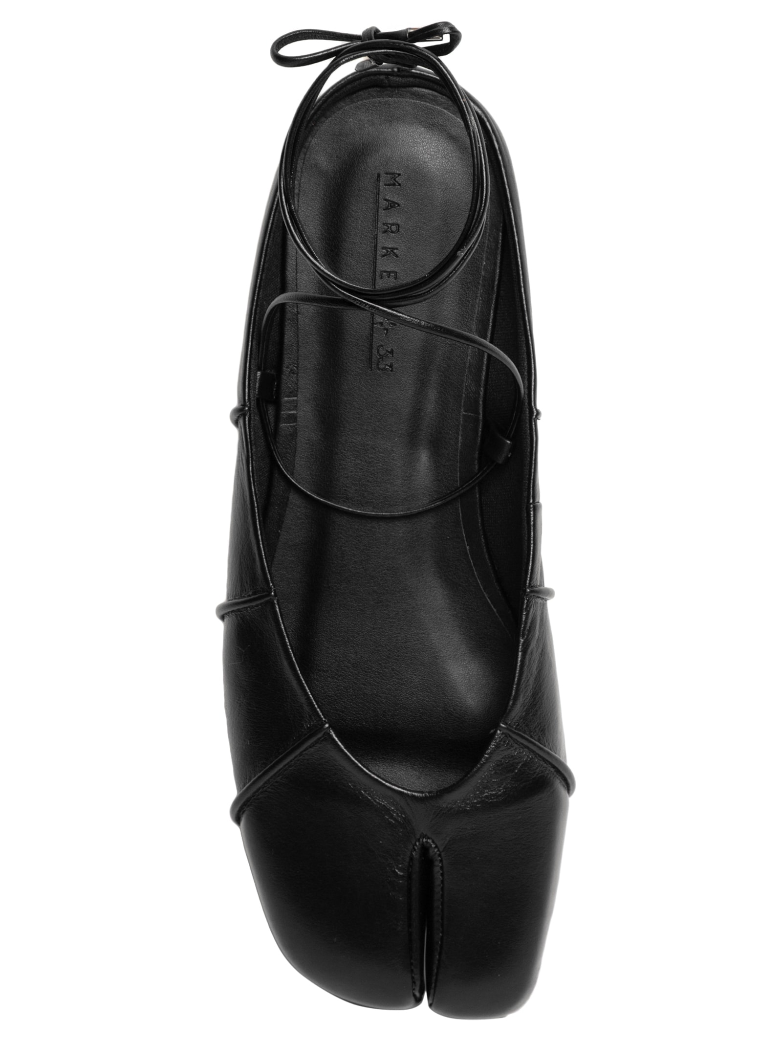 Sapatilha Feminina Tabi Em Couro Preto Market 33