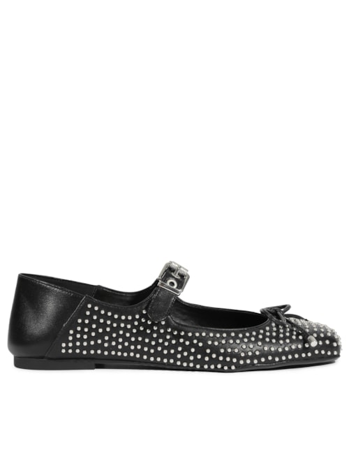 Sapatilha Feminina Tachas Metálicas – Preto