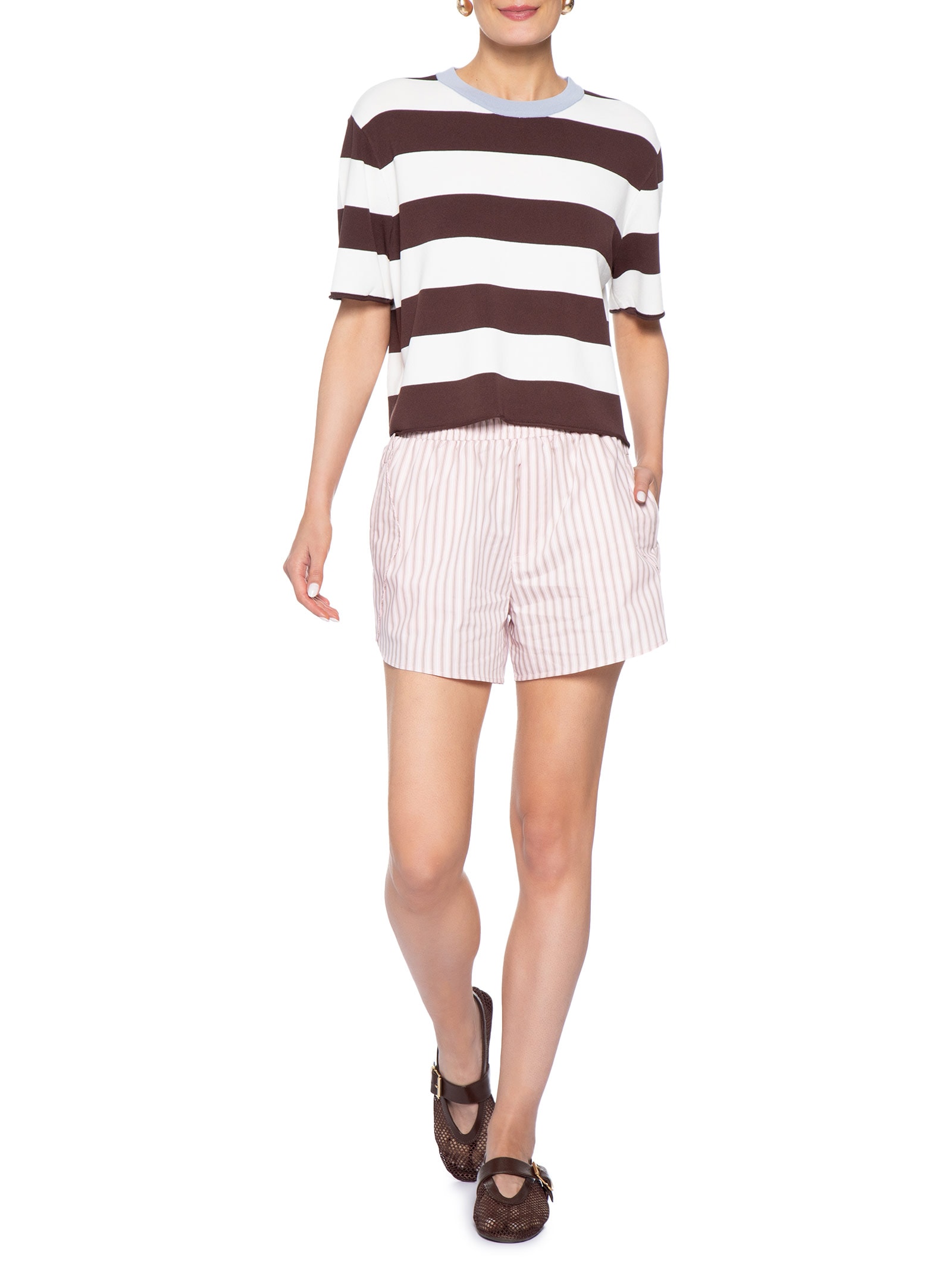 Sapatilha Feminina Tela Fivela Dourada Marrom Arezzo
