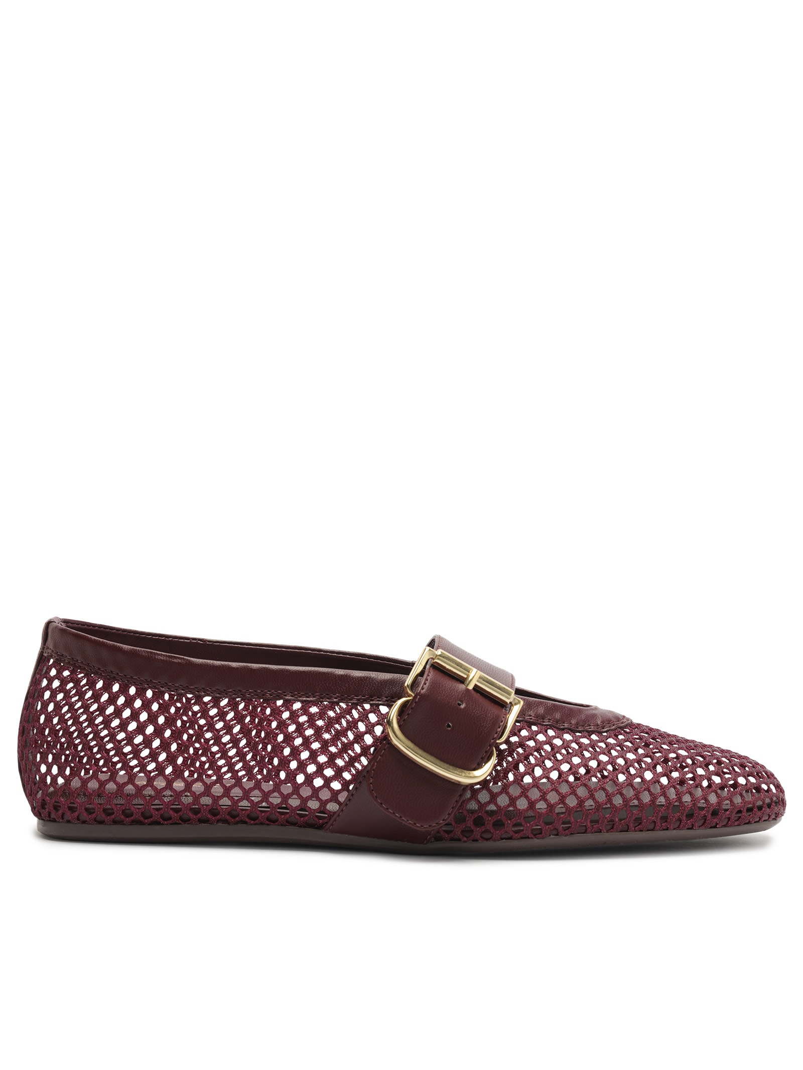 Sapatilha Feminina Tela Fivela Dourada Vermelho Arezzo