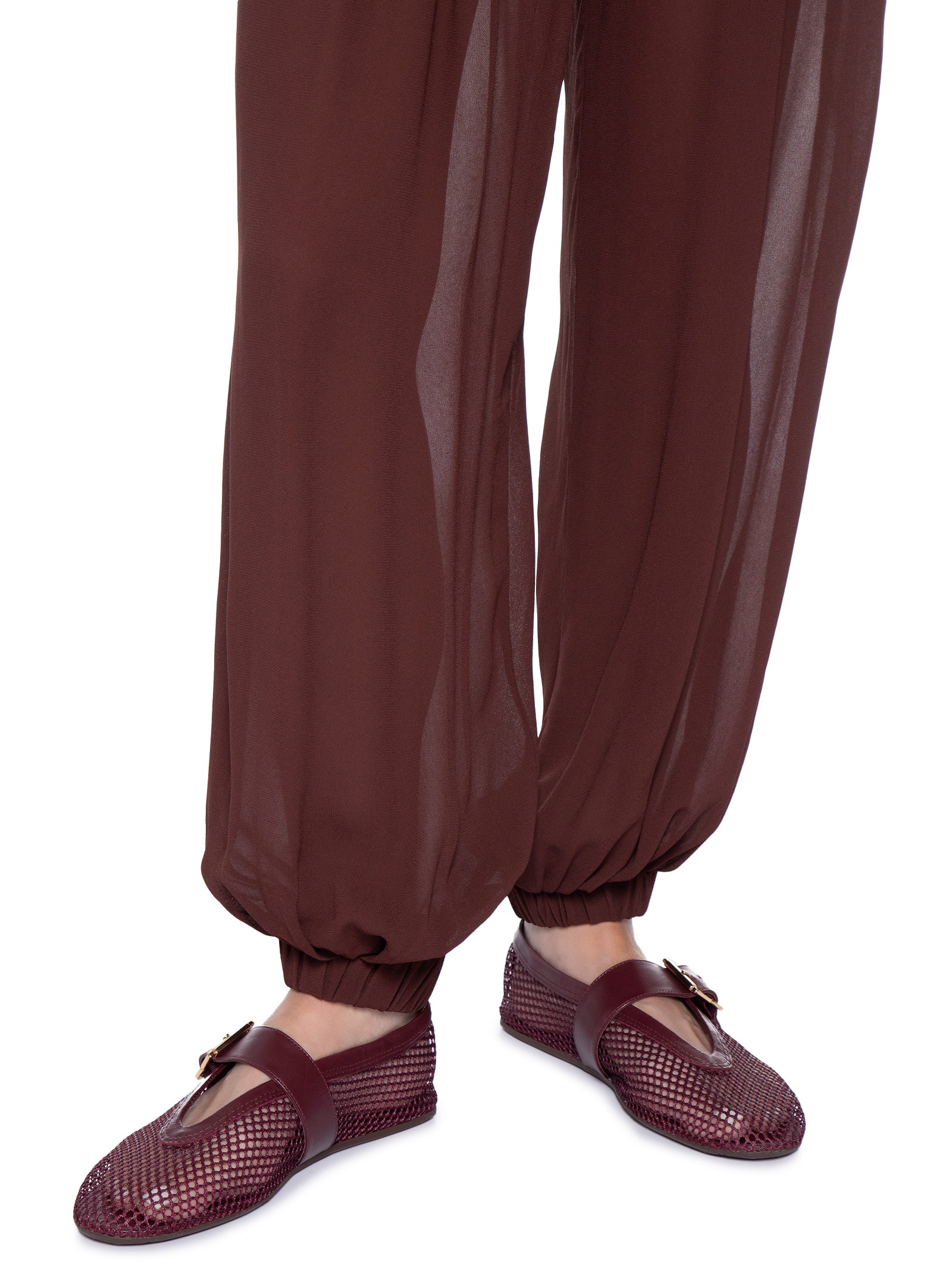 Sapatilha Feminina Tela Fivela Dourada Vermelho Arezzo