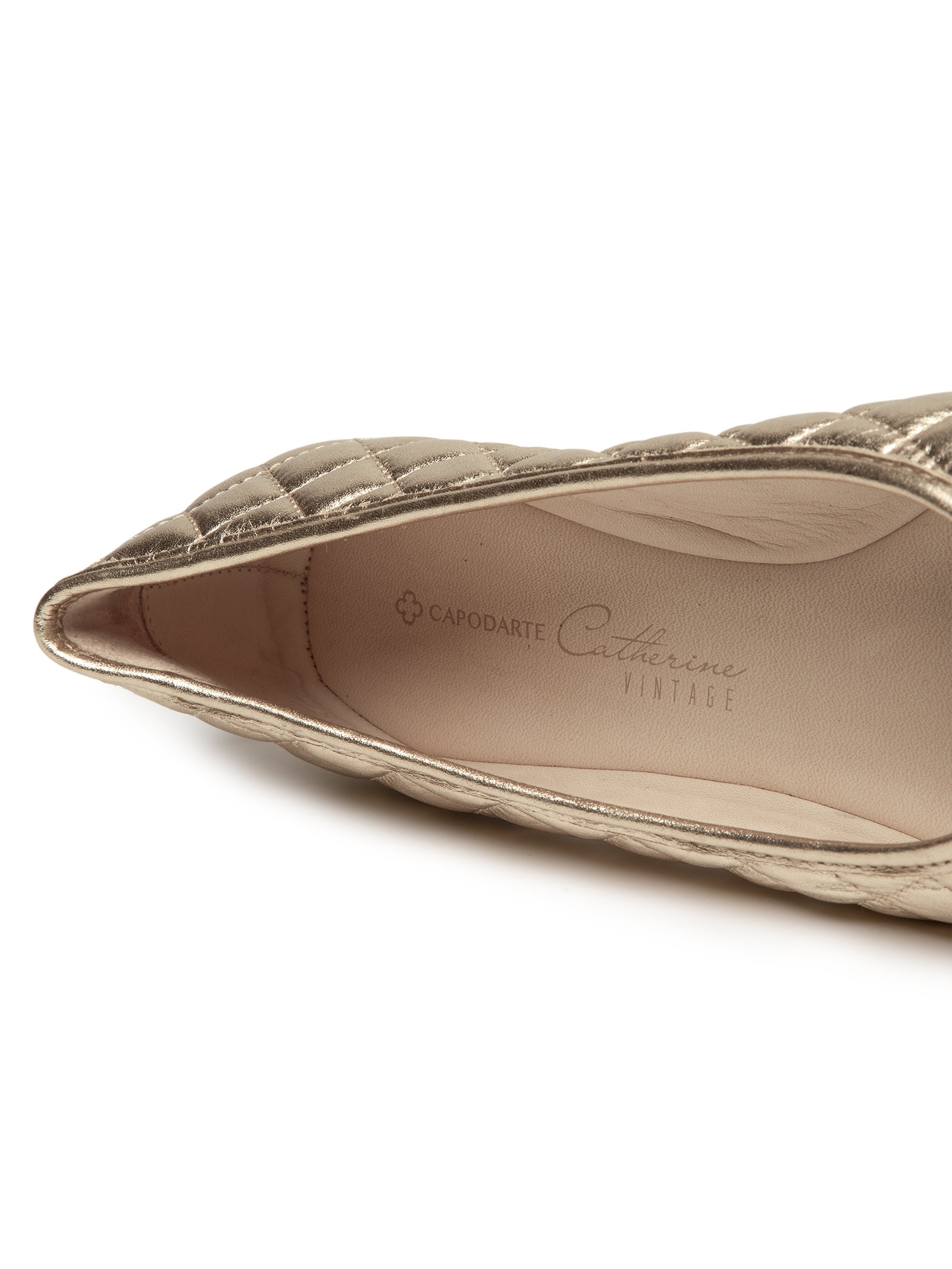 Sapatilha Feminino Bico Redondo Mestiço Nobile – Dourado Capodarte