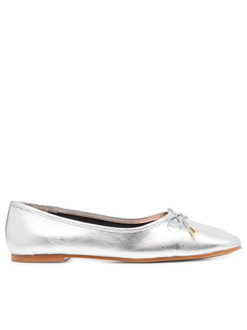 Sapatilha Feminino Metal Leather - Prata