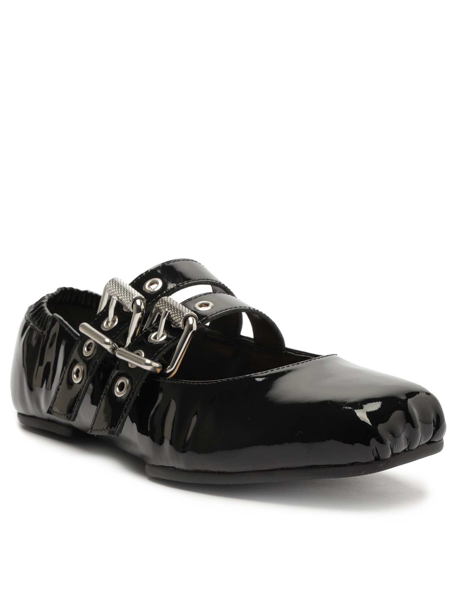 Sapatilha Raika Verniz Amarração Preto Schutz