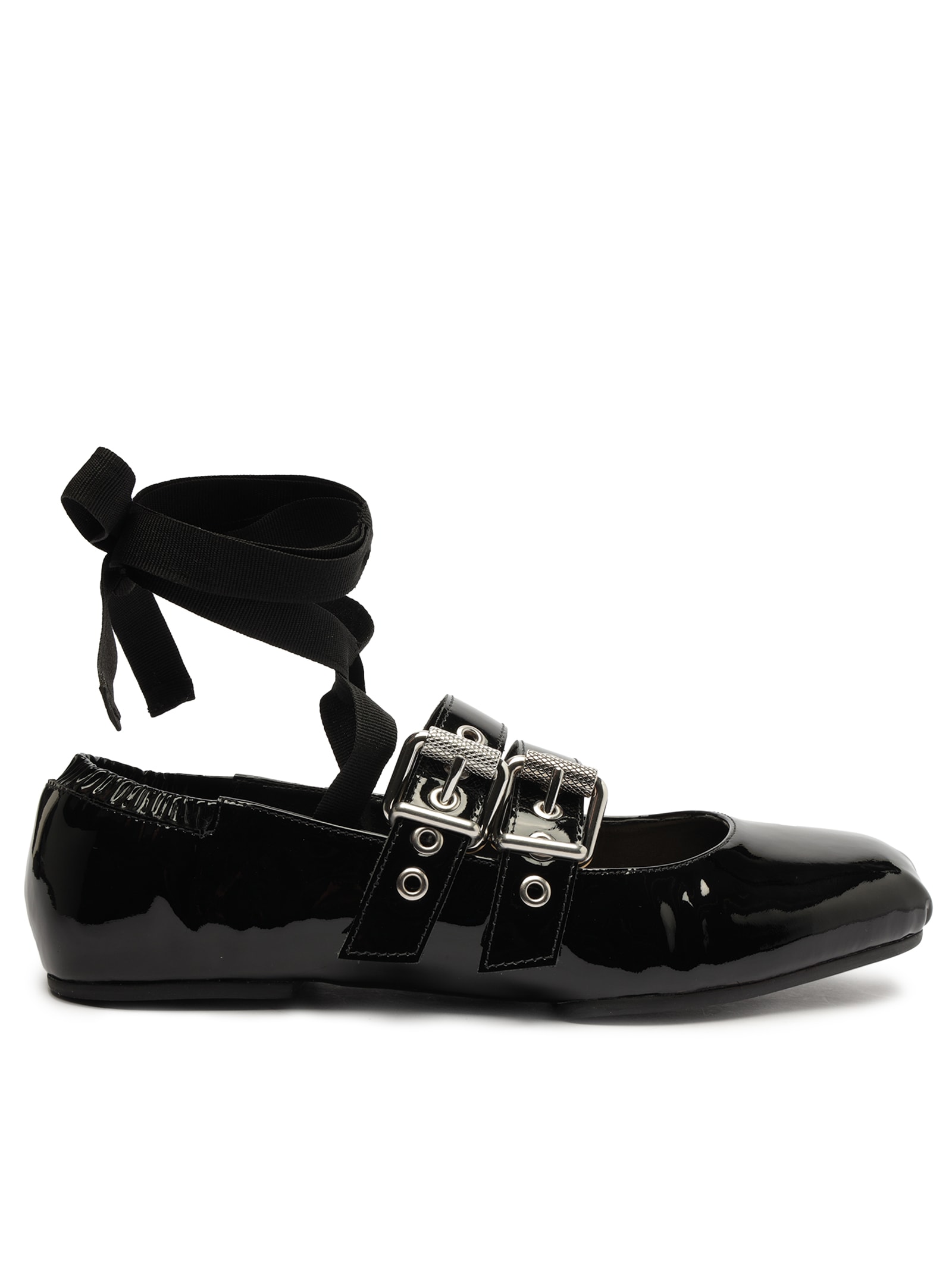 Sapatilha Raika Verniz Amarração Preto Schutz