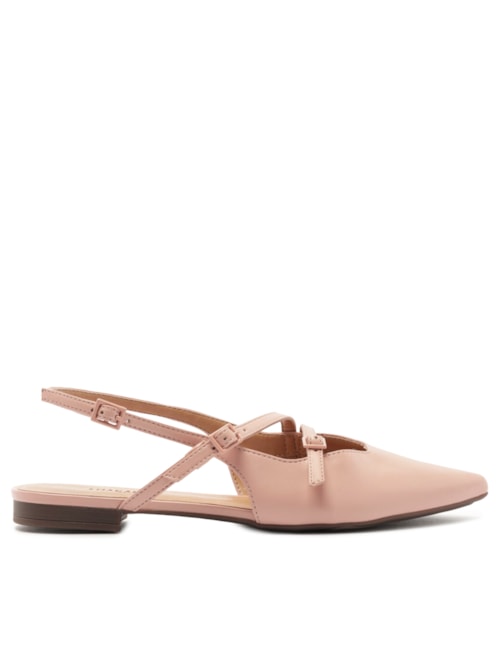 Sapatilha Slingback Bico Fino Duas Tiras – Rosa