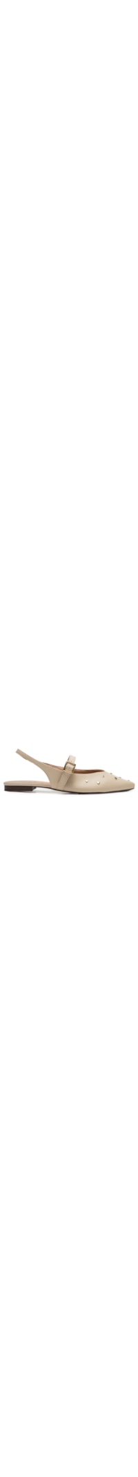 Sapatilha Slingback Bico Fino Tachas - Bege