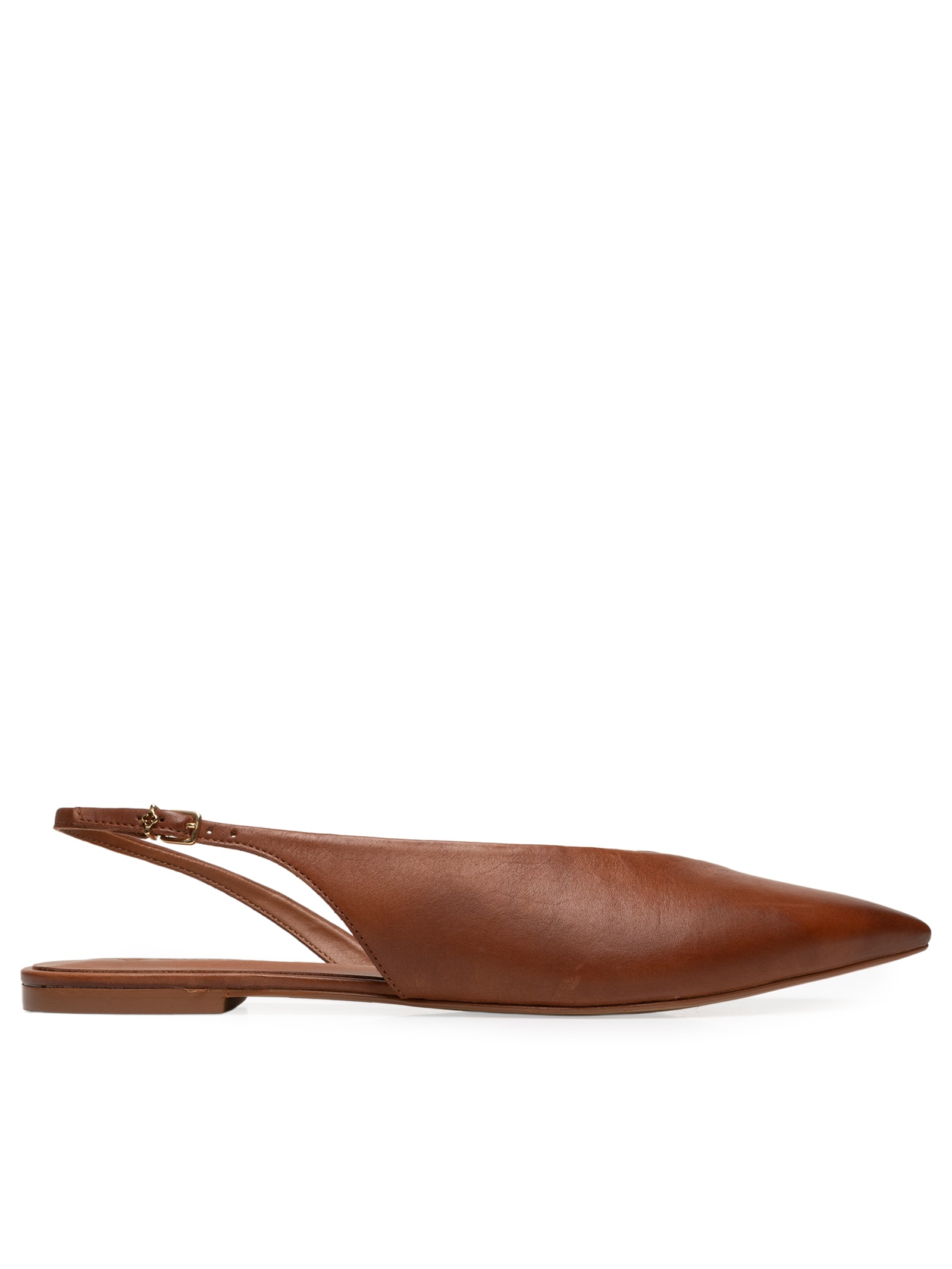 Sapatilha Slingback Couro Marrom Capodarte