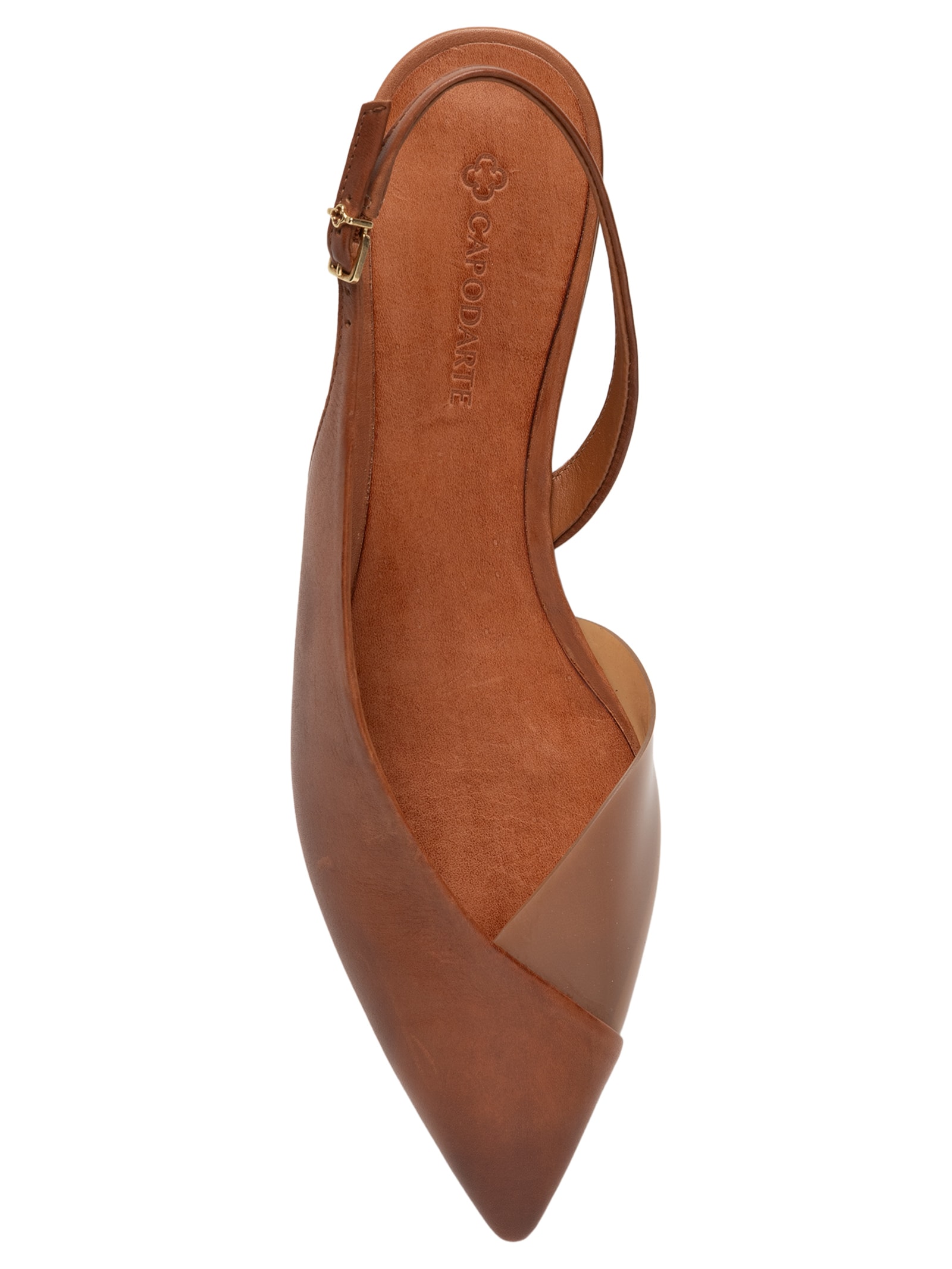 Sapatilha Slingback Couro Marrom Capodarte