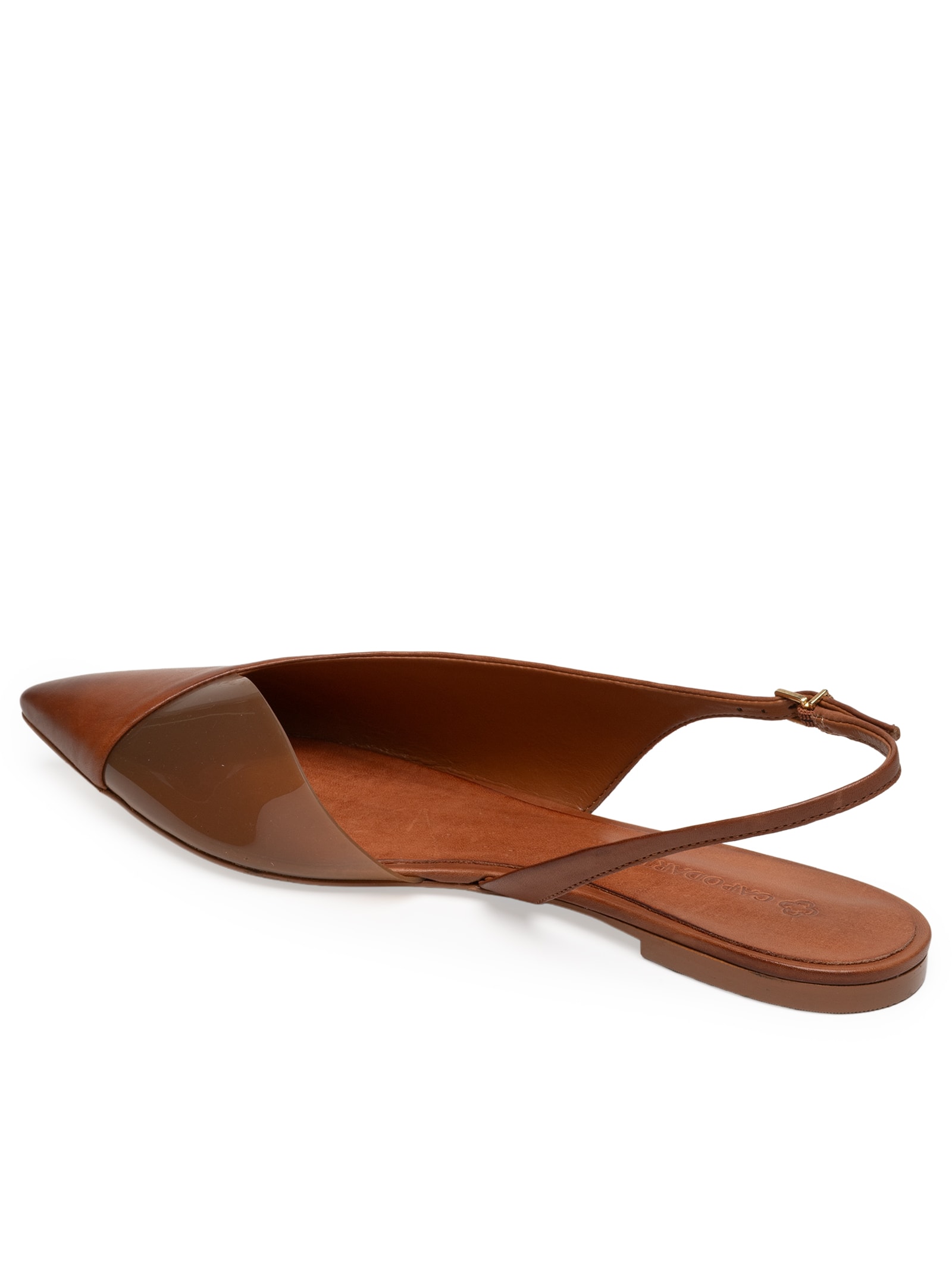 Sapatilha Slingback Couro Marrom Capodarte