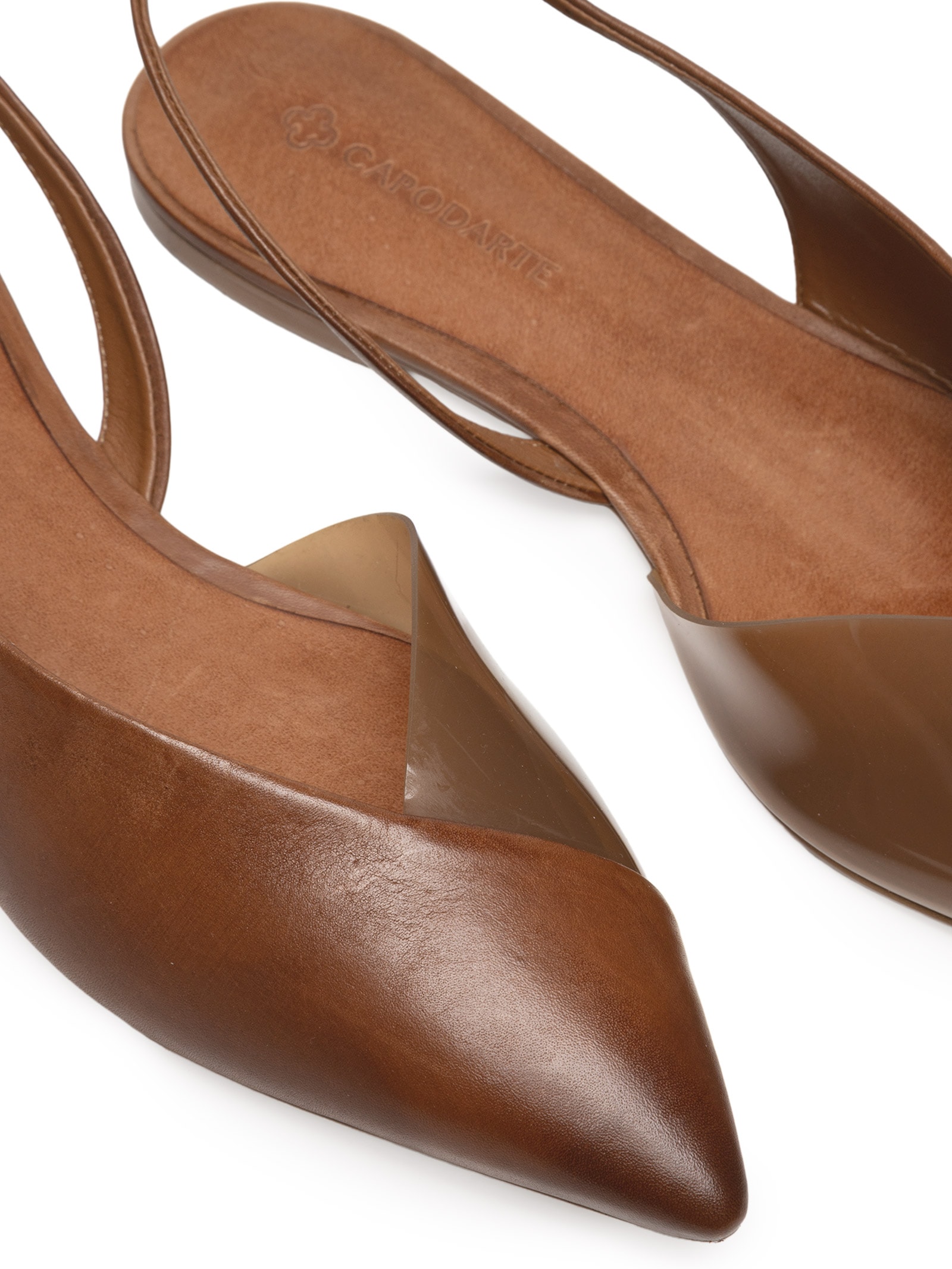 Sapatilha Slingback Couro Marrom Capodarte