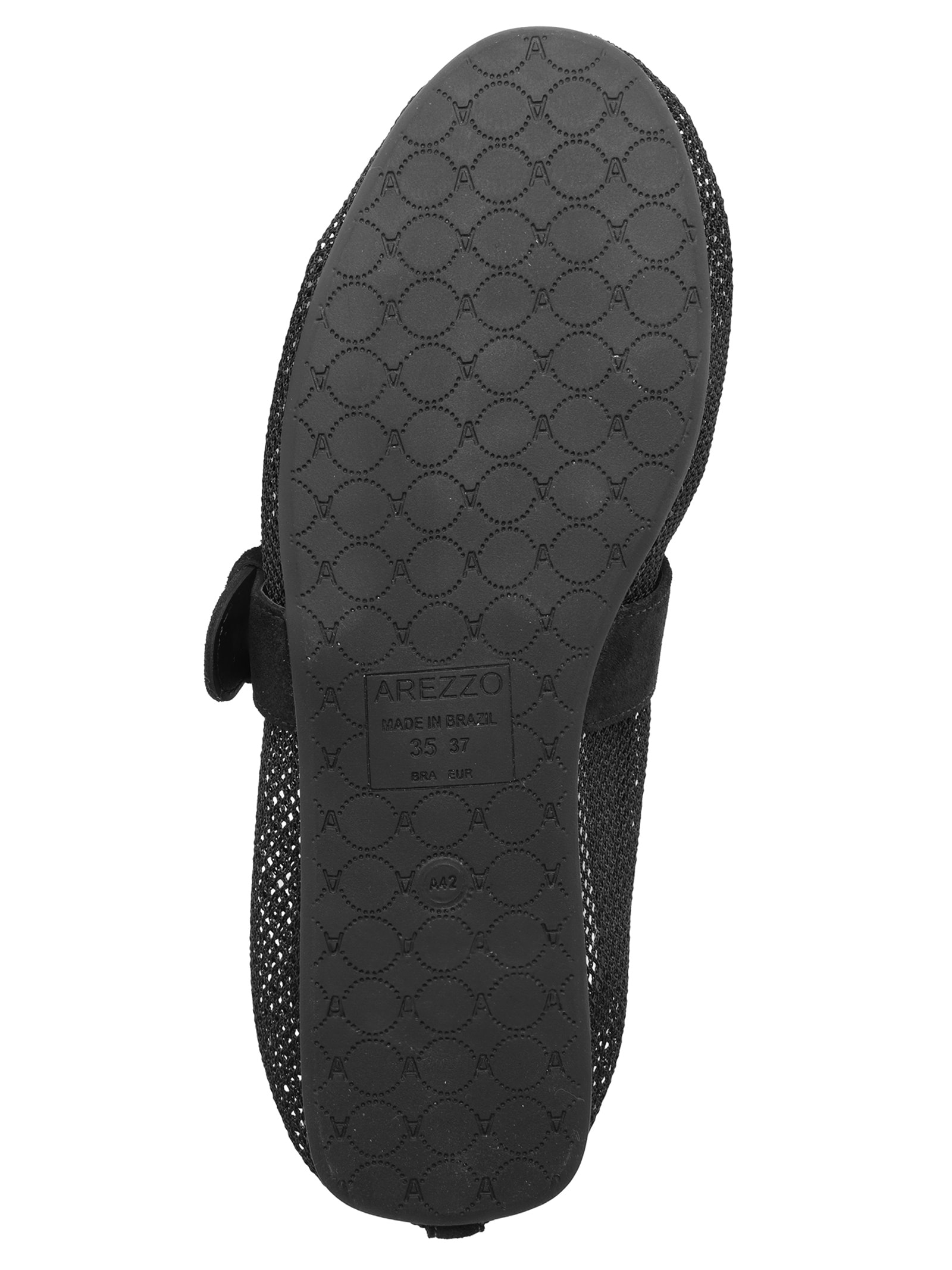 Sapatilha Tela Bico Rendondo Fivela Preto Arezzo