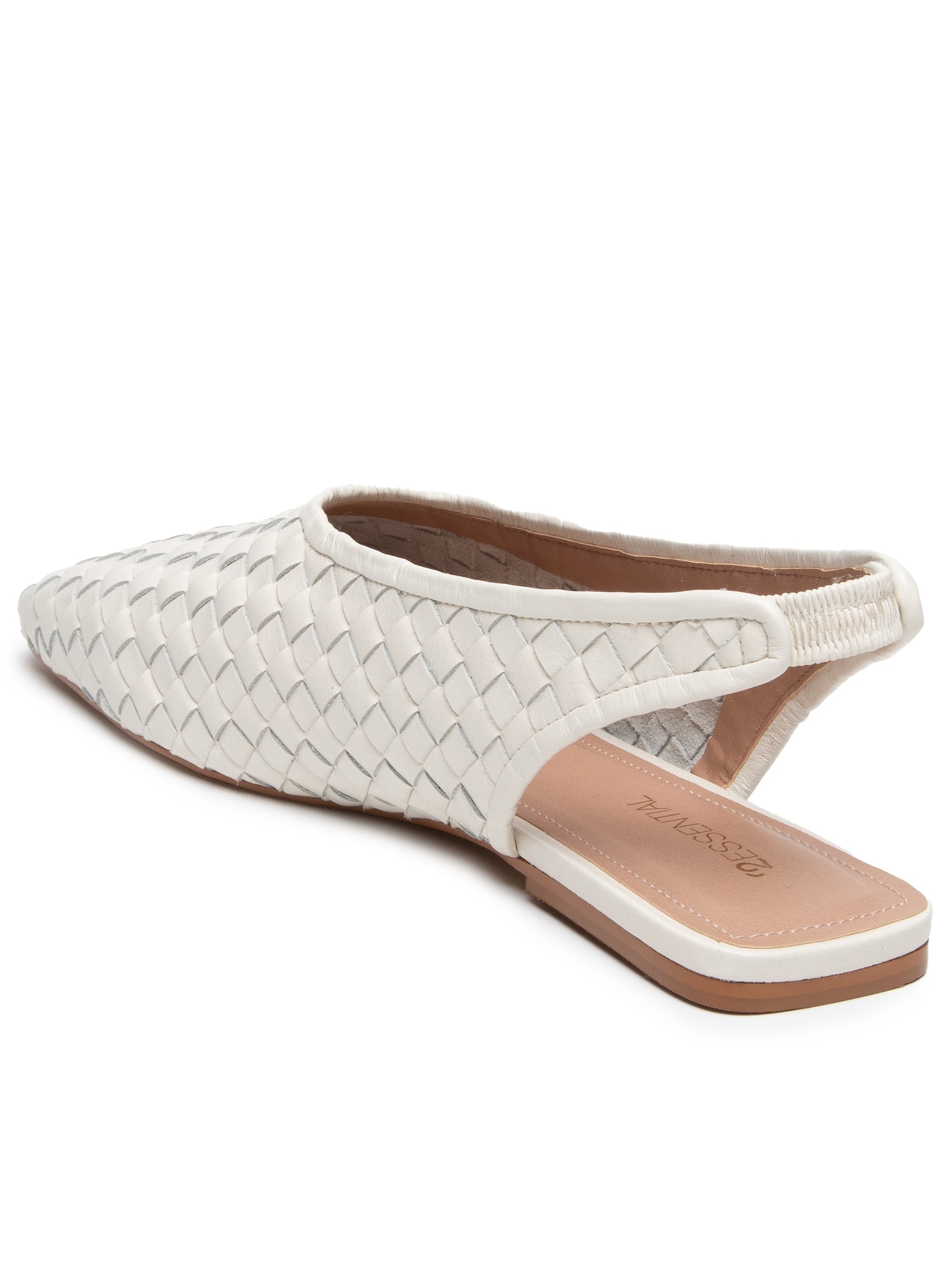 Sapatilha Tressê Em Couro Off White '2Essential