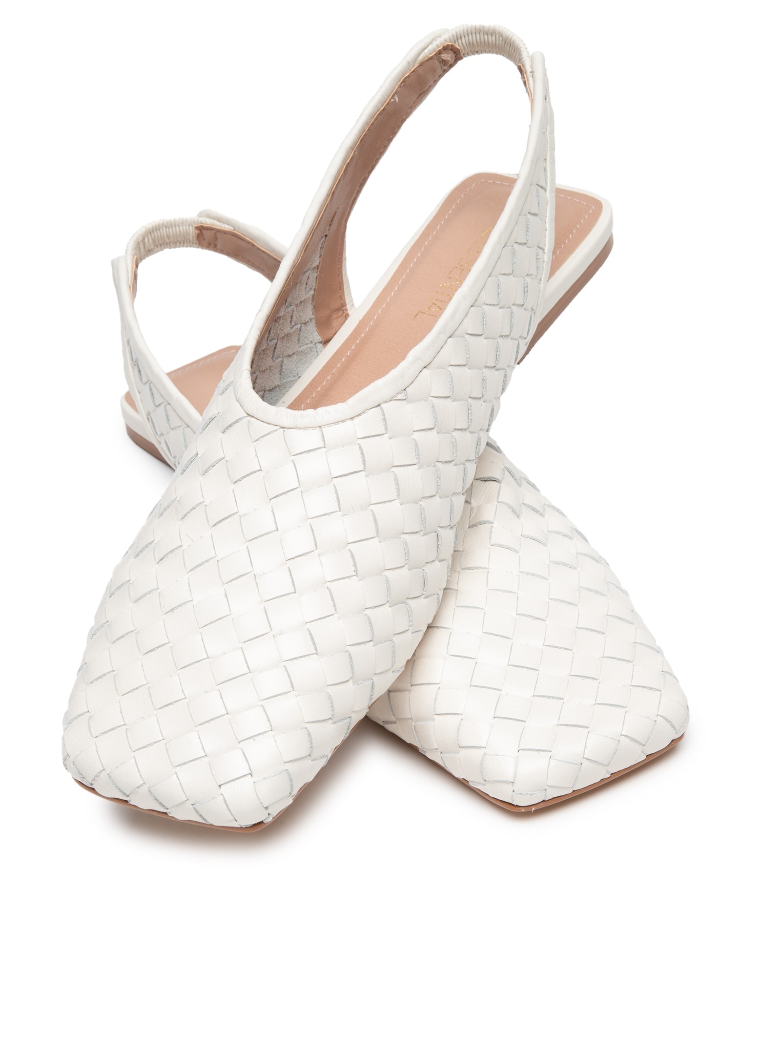 Sapatilha Tressê Em Couro Off White '2Essential