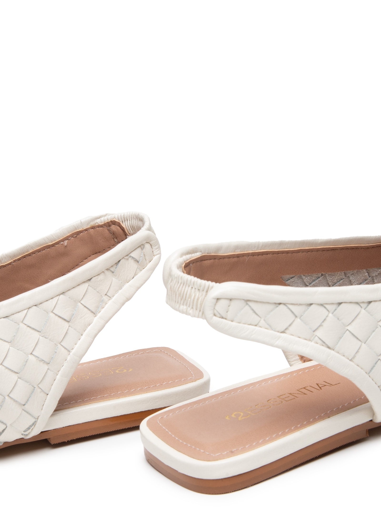 Sapatilha Tressê Em Couro Off White '2Essential