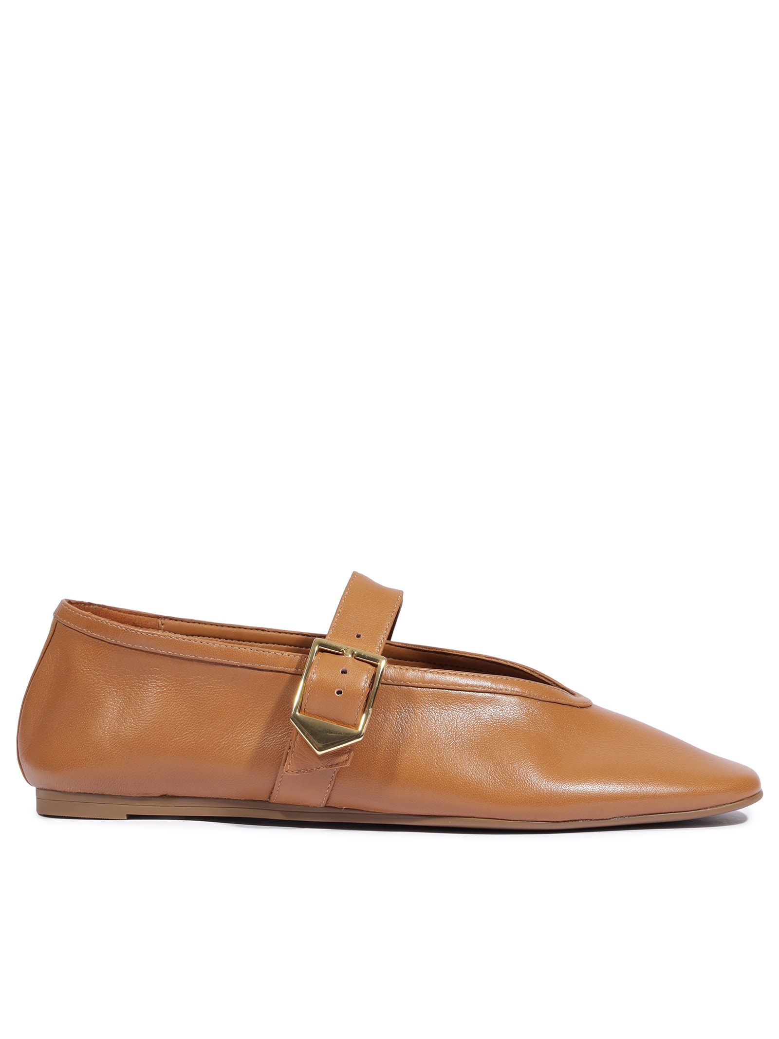 Sapatilha Vick Buckle Couro Marrom Schutz