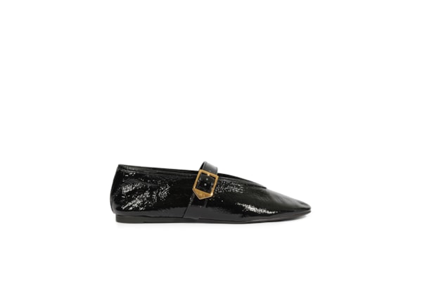 Sapatilha Vick Buckle Couro - Preto