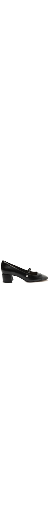 Sapato Feminino Boneca Couro Cap Toe Verniz - Preto