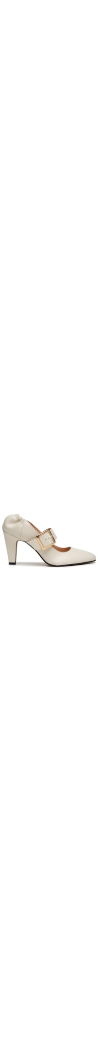 Sapato Feminino Mary Jane Em Couro Com Maxi Fivela - Branco