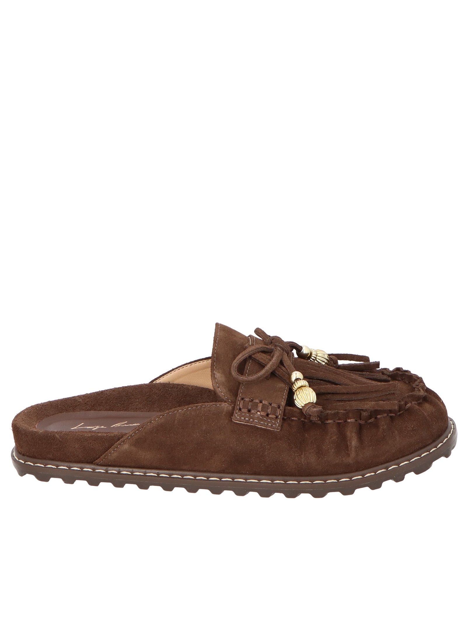 Sapato Feminino Mule Camurça Marrom Luiza Barcelos