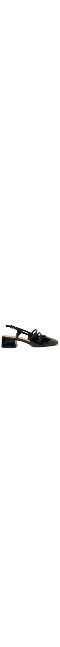 Sapato Feminino Slingback Boneca Verniz Milena - Preto