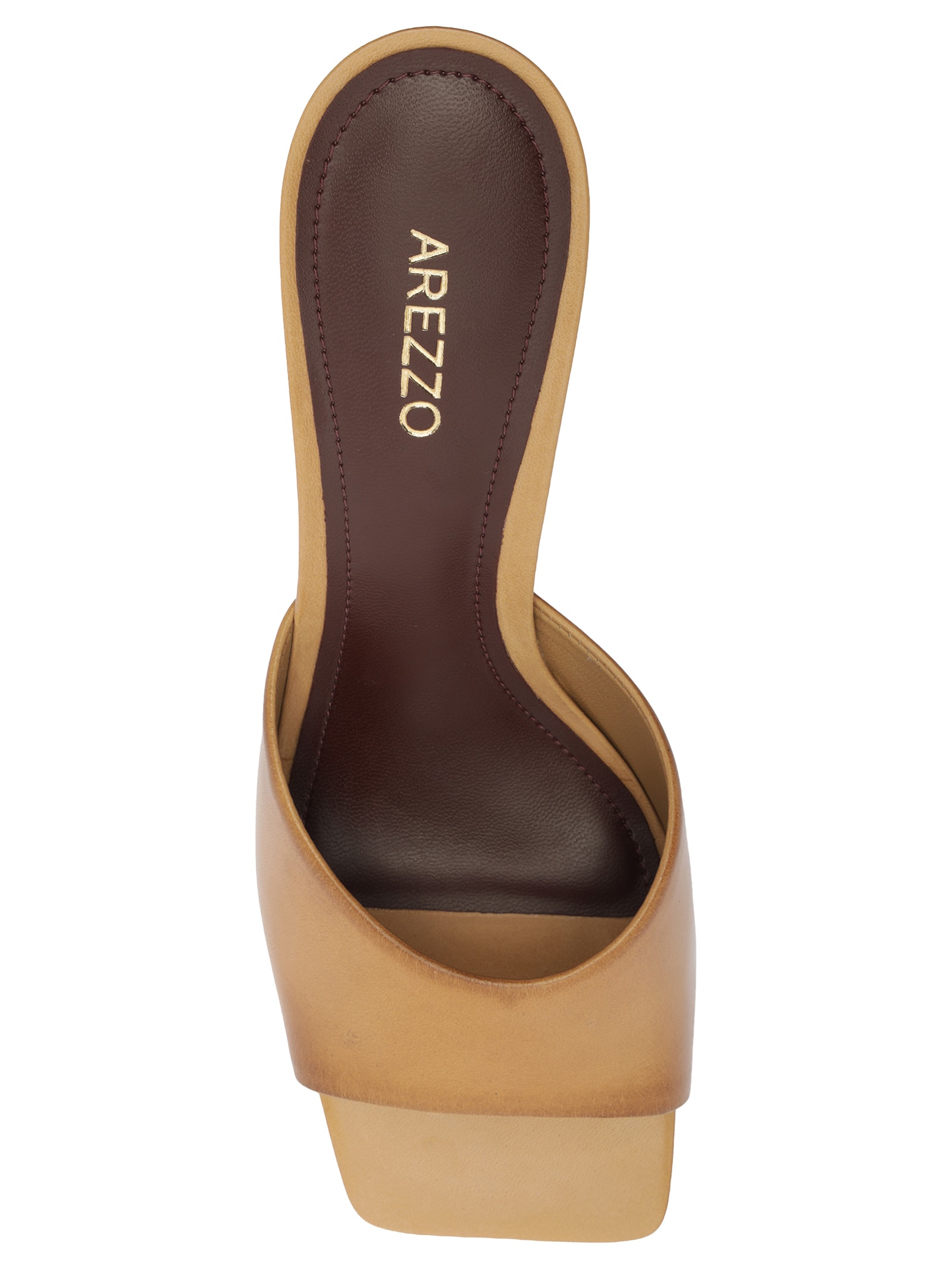 Sapato Feminino Tamanco Couro Salto Fino Marrom Arezzo