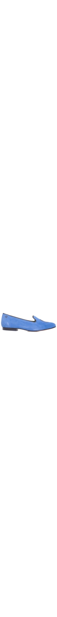 Sapato Loafer Suede Bordado - Azul