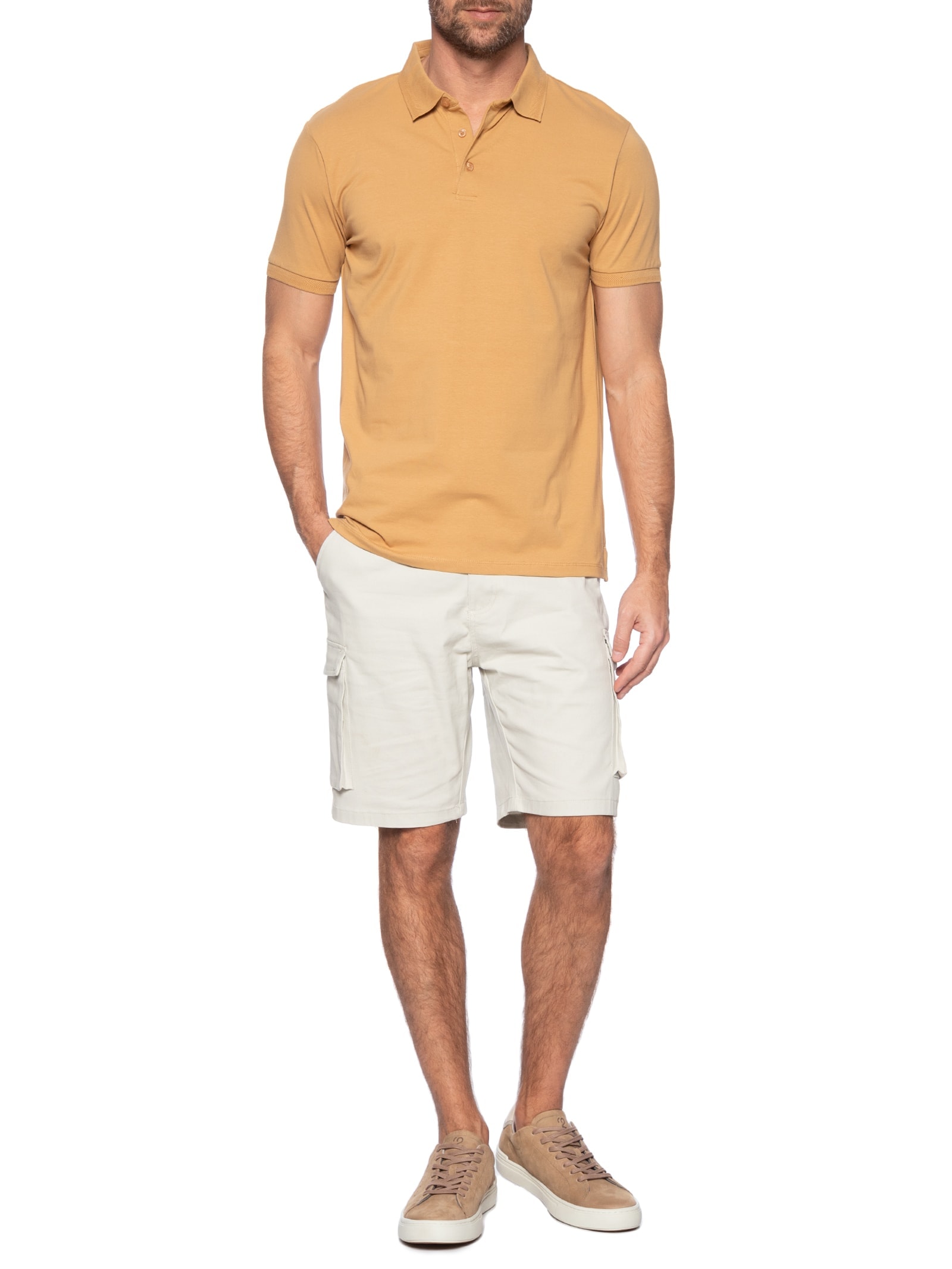 Sapato Masculino Casual Em Couro Legítimo Bege '2 Essential