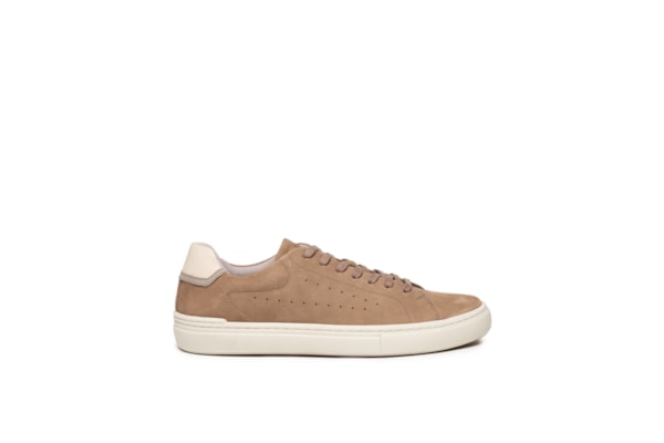Sapato Masculino Casual Em Couro Legítimo - Bege