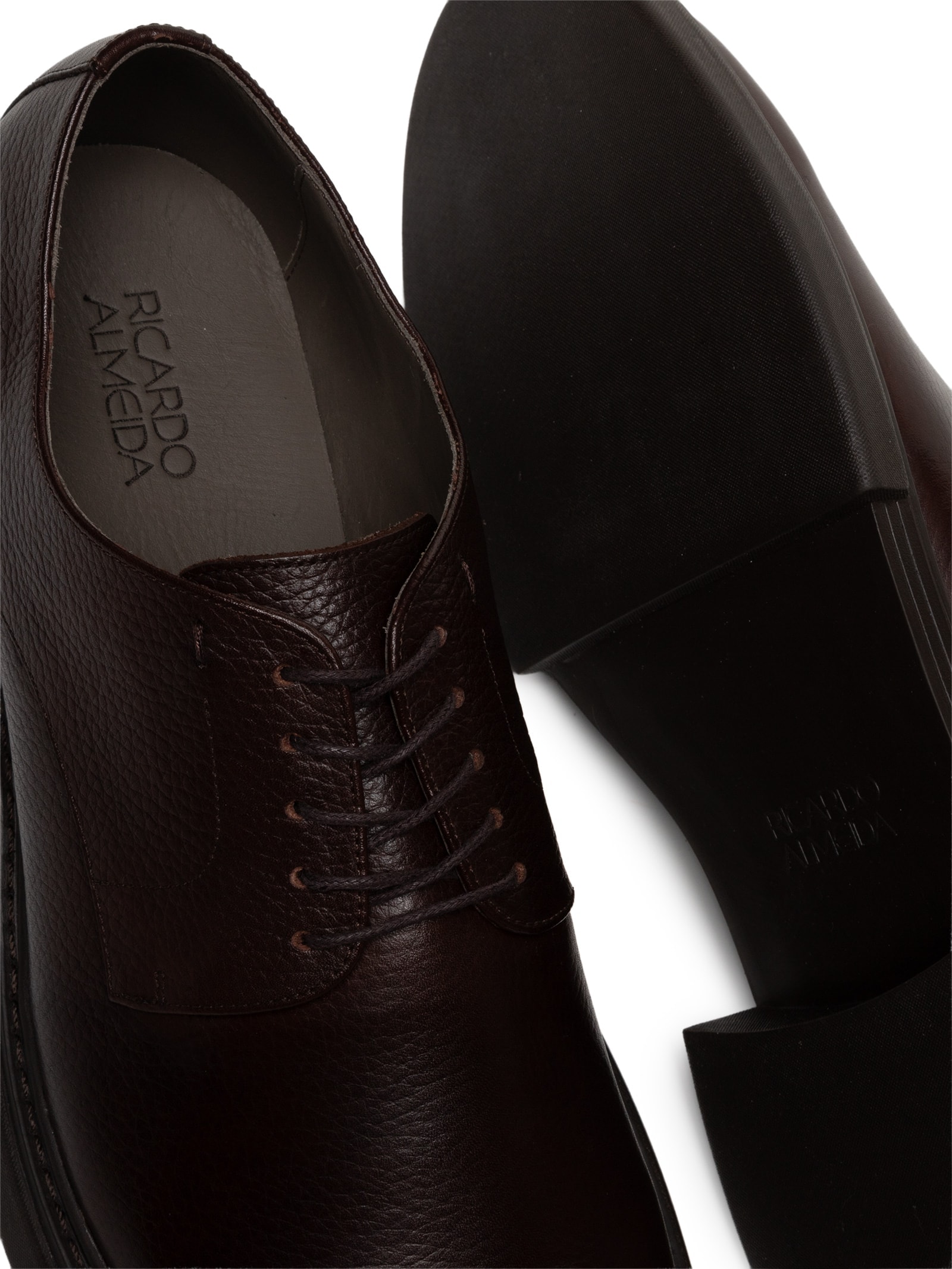 Sapato Masculino Derby Block Em Couro Floater Marrom Ricardo Almeida