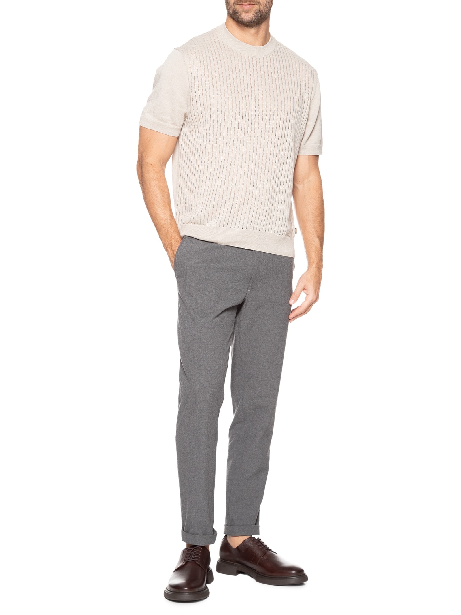 Sapato Masculino Derby Block Em Couro Floater Marrom Ricardo Almeida