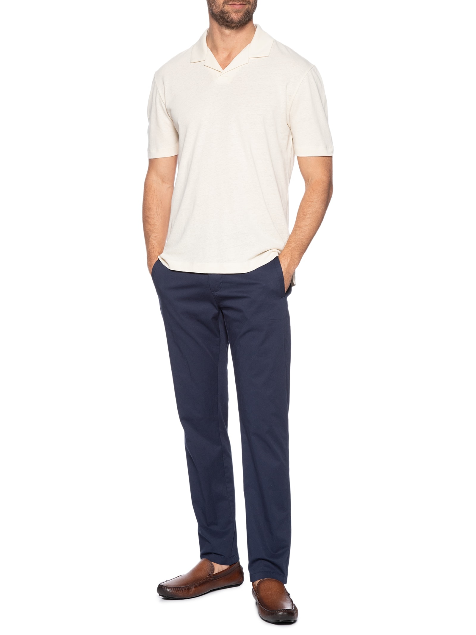 Sapato Masculino Driver Mocassim Couro Legítimo Bege '2 Essential