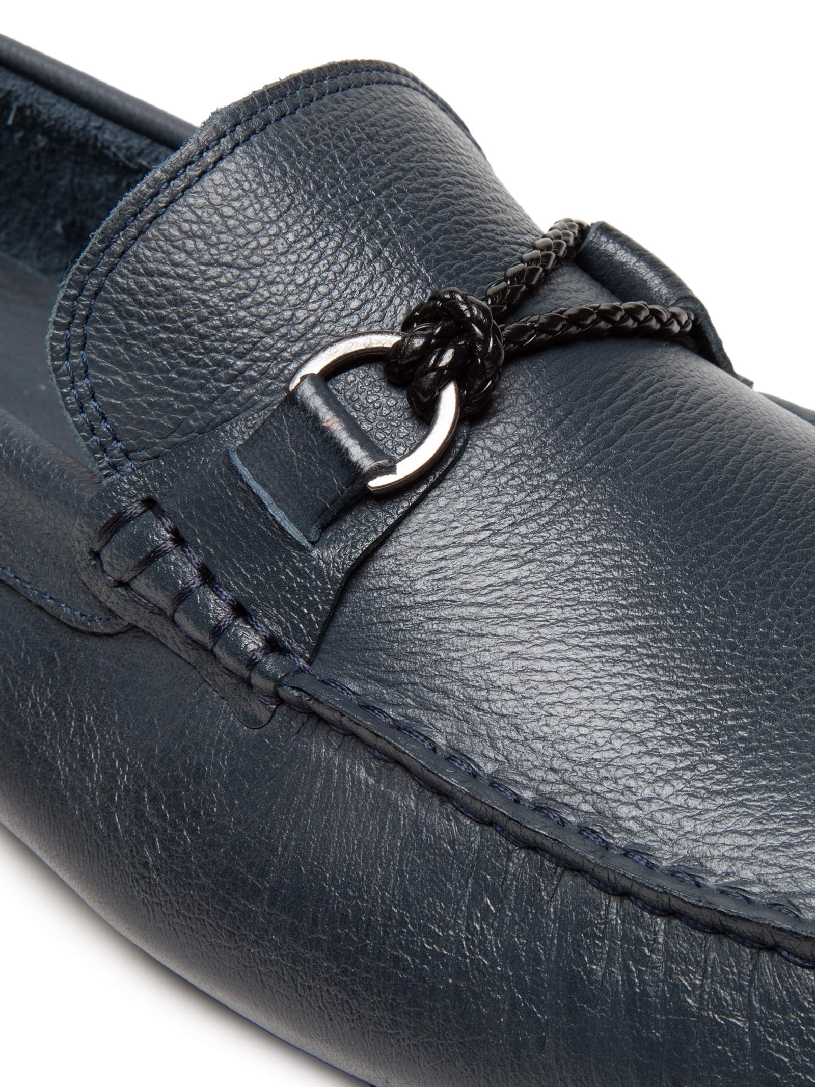 Sapato Masculino Driver Penny Loafer Couro Azul '2 Essential