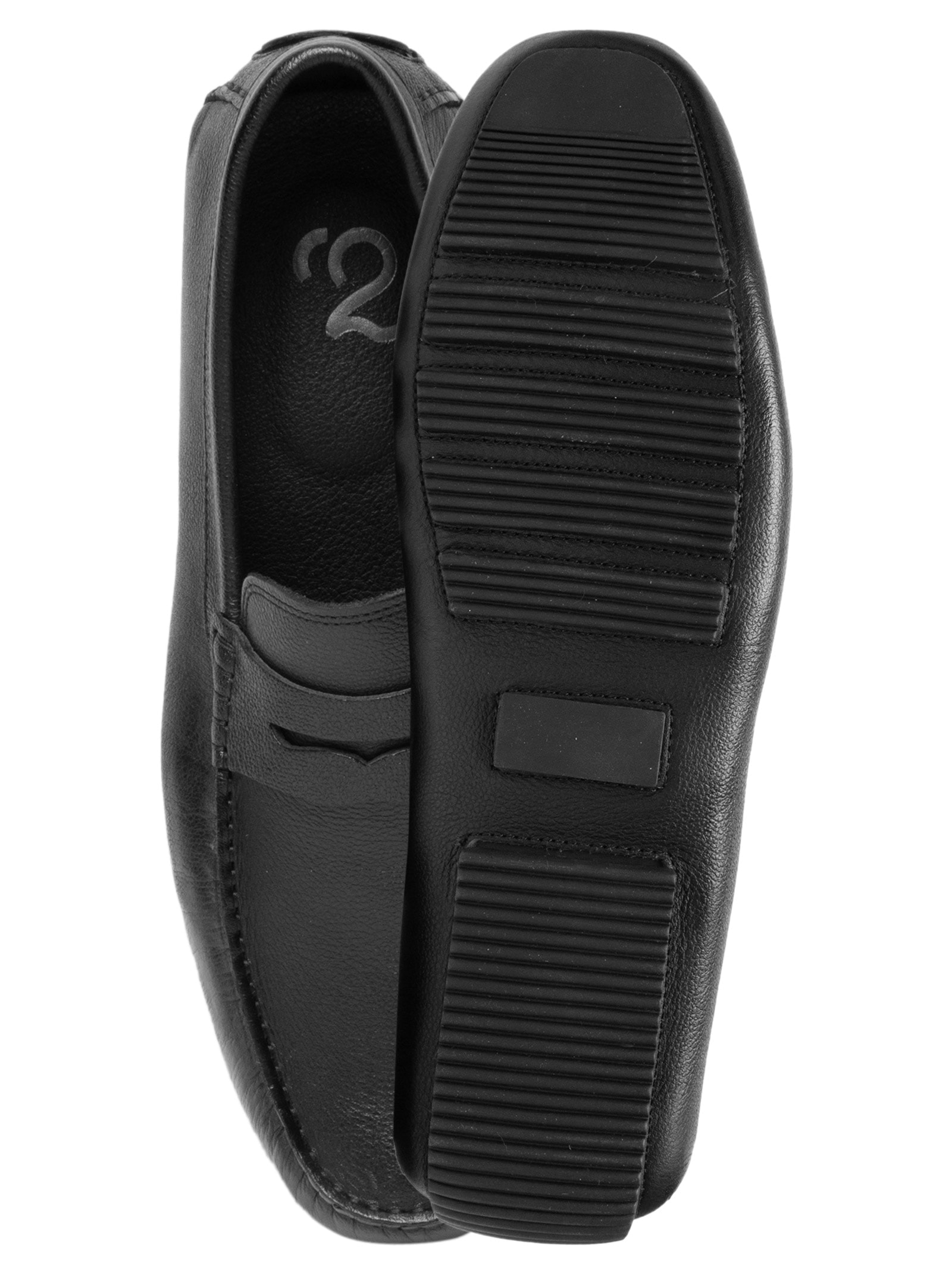 Sapato Masculino Driver Penny Loafer Couro Legítimo Preto '2 Essential